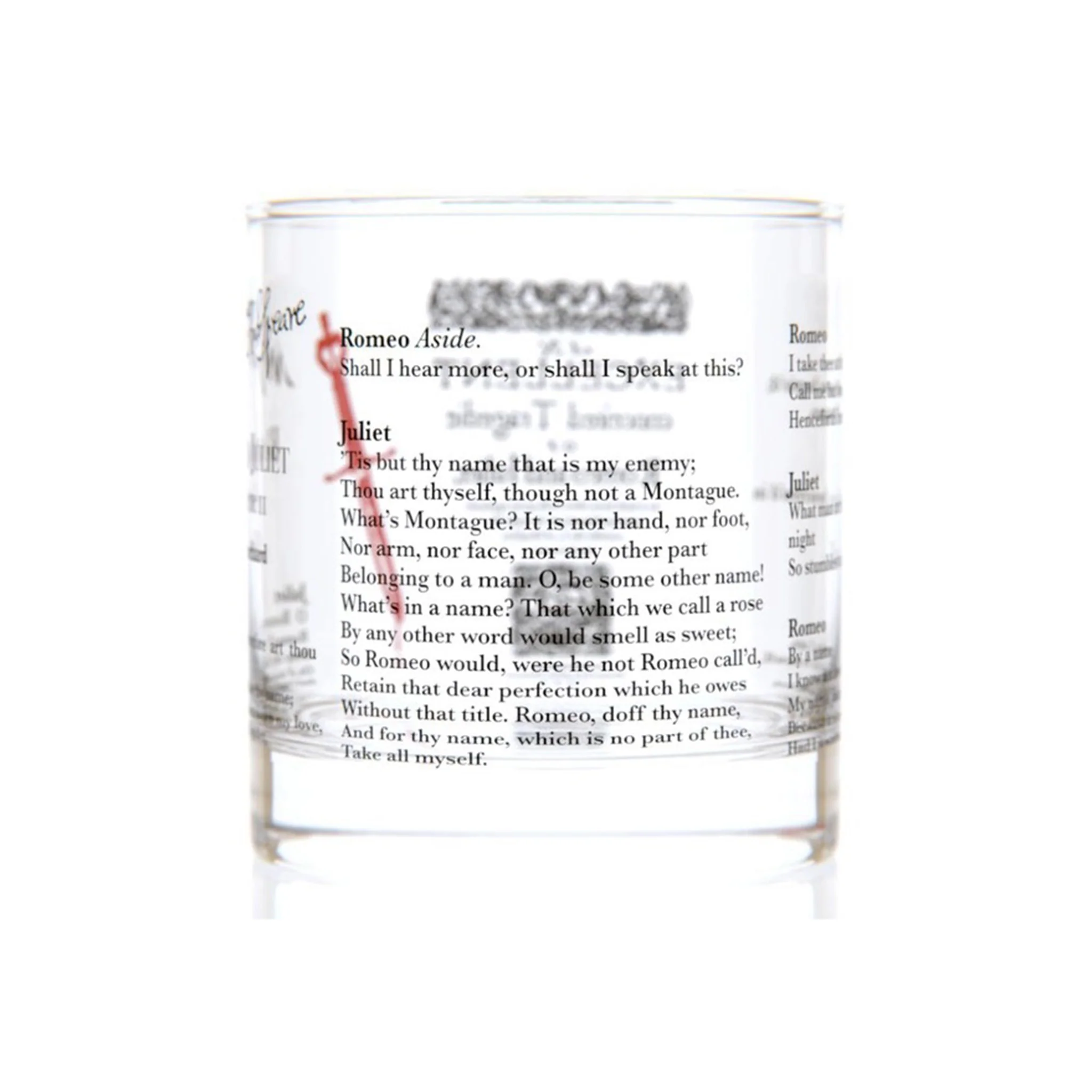 Shakespeare's Romeo & Juliet Rocks Glass - Image 3